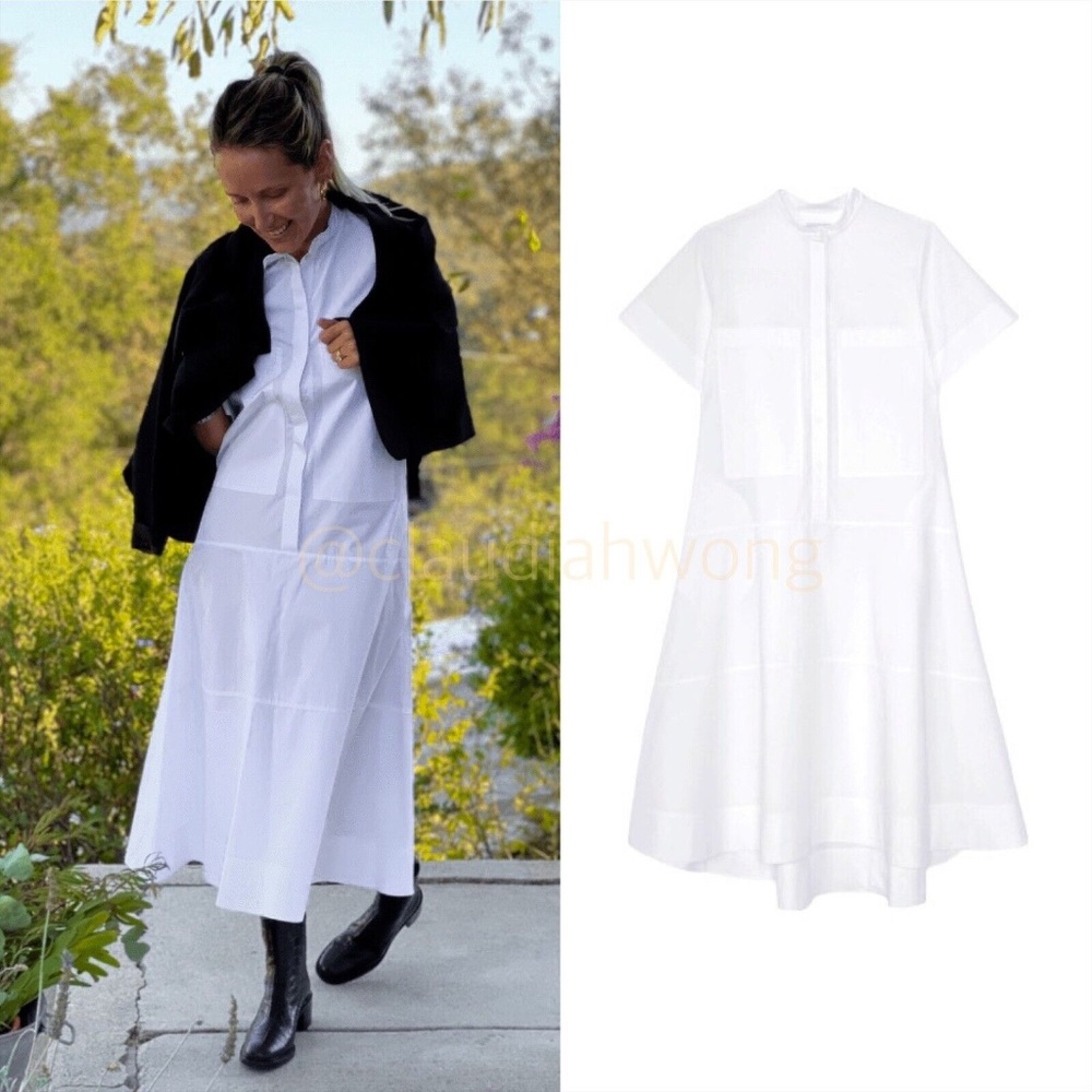 GWYN It’s All Good Midi Shirtdress in White - Picture 4 of 11